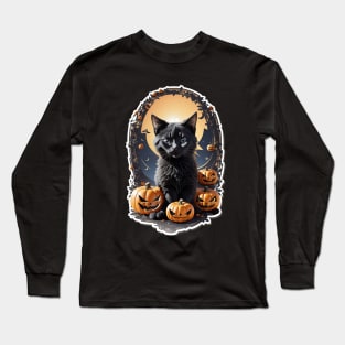 helloween party cat Long Sleeve T-Shirt
